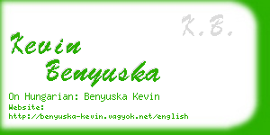 kevin benyuska business card